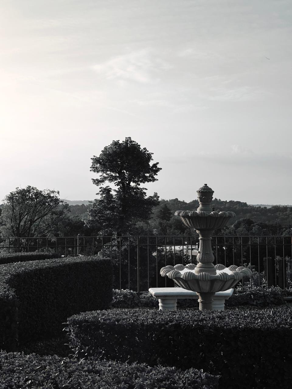 The fountain at dusk